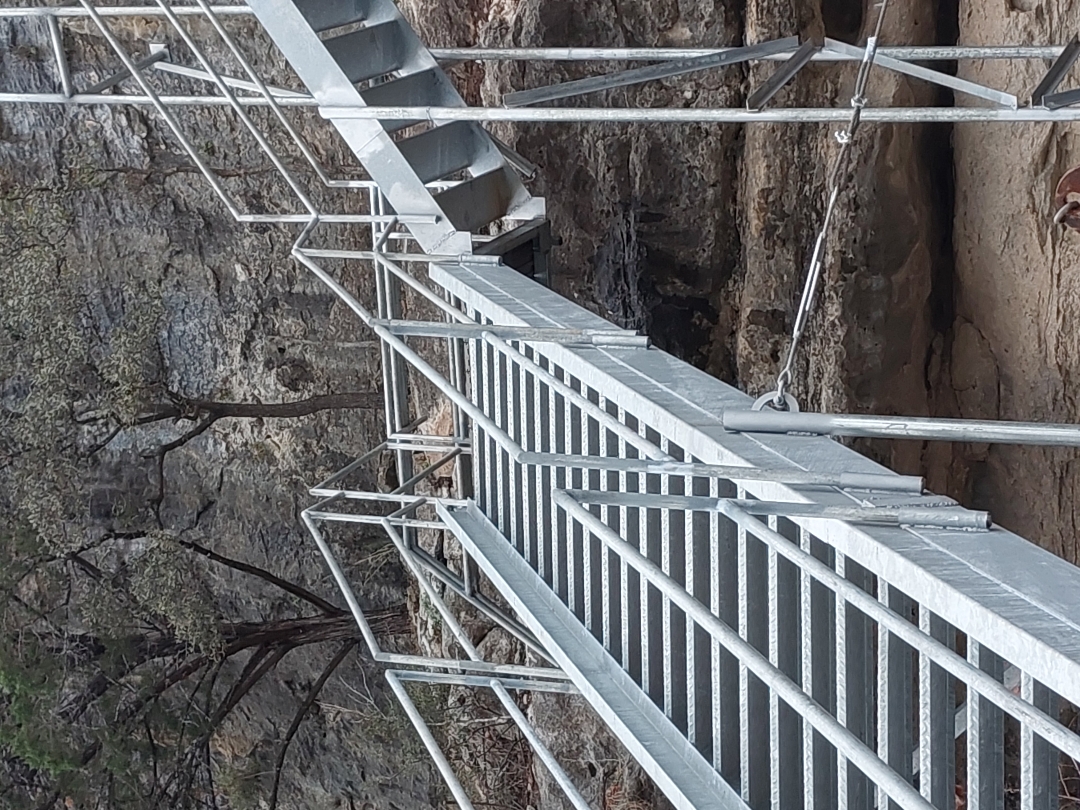 Custom metal lakefront stairs built by Spillar Lakefront Services